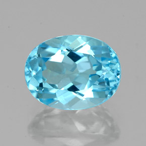 Topazio naturale blu da 2,80 ct, taglio ovale, VVS-VS