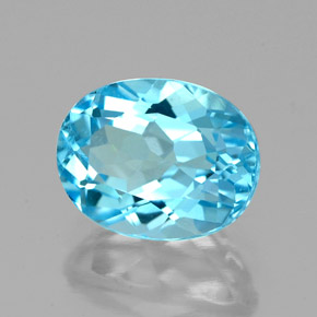 Topazio naturale blu da 2,80 ct, taglio ovale, VVS-VS