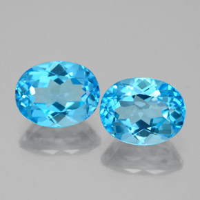 Topazio naturale blu da 5,15 ct, taglio ovale, VVS-VS