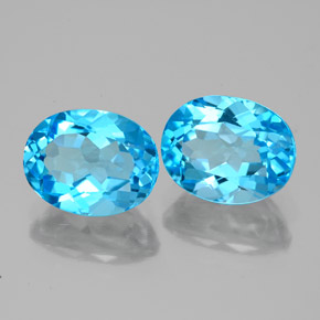 Topazio naturale blu da 5,15 ct, taglio ovale, VVS-VS