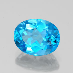 Topazio naturale blu da 2,50 ct, taglio ovale, VVS-VS