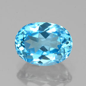 Topazio naturale blu da 1,81 ct, taglio ovale, VS