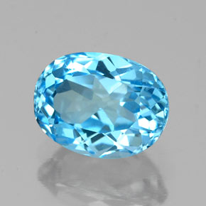 Topazio naturale blu da 1,81 ct, taglio ovale, VS