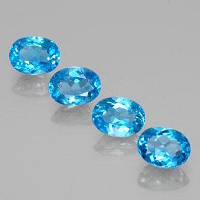 Topazio naturale blu da 6,29 ct, taglio ovale, VVS-VS