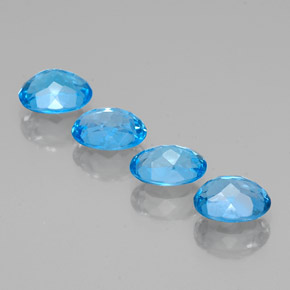 Topazio naturale blu da 6,29 ct, taglio ovale, VVS-VS