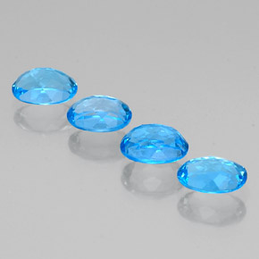 Topazio naturale blu da 6,14 ct, taglio ovale, VVS-VS