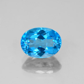 Topazio naturale blu da 1,78 ct, taglio ovale, VS-SI