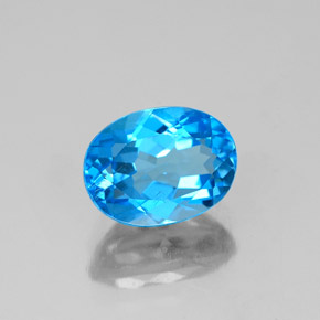 Topazio naturale blu da 1,78 ct, taglio ovale, VS-SI