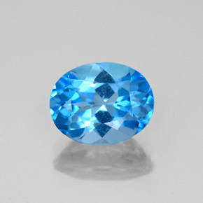 Topazio naturale blu da 2,50 ct, taglio ovale, VS