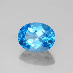 Topazio naturale blu da 2,50 ct, taglio ovale, VS