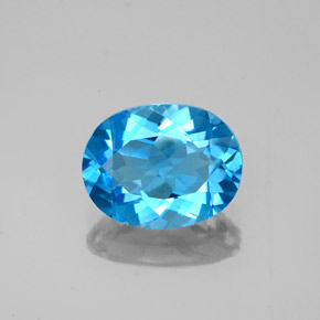 Topazio naturale blu da 2,21 ct, taglio ovale, VVS-VS