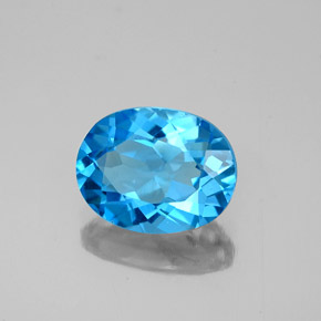 Topazio naturale blu da 2,21 ct, taglio ovale, VVS-VS