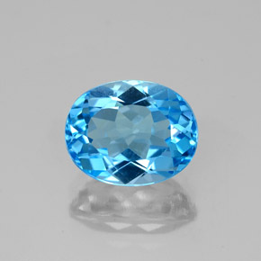 Topazio naturale blu da 2,53 ct, taglio ovale, VS