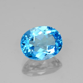 Topazio naturale blu da 2,53 ct, taglio ovale, VS