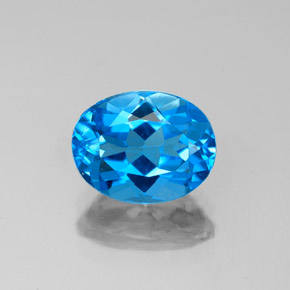 Topazio naturale blu da 2,28 ct, taglio ovale, VS