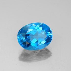 Topazio naturale blu da 2,28 ct, taglio ovale, VS