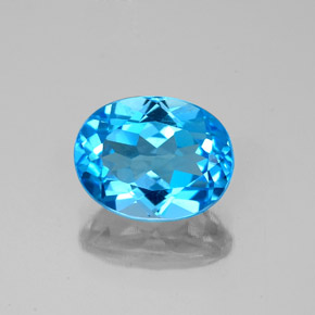 Topazio naturale blu da 2,44 ct, taglio ovale, VVS