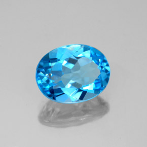Topazio naturale blu da 2,44 ct, taglio ovale, VVS