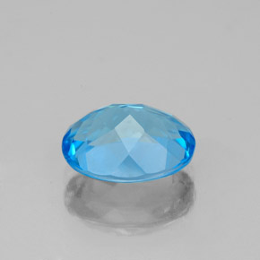 Topazio naturale blu da 2,44 ct, taglio ovale, VVS
