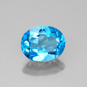 Topazio naturale blu da 2,36 ct, taglio ovale, VS-SI