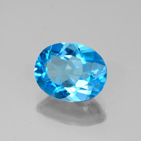 Topazio naturale blu da 2,36 ct, taglio ovale, VS-SI