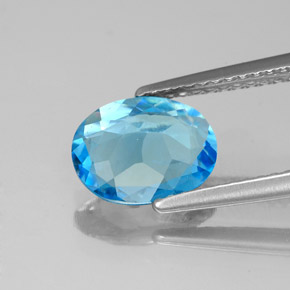 Topazio naturale blu da 1,84 ct, taglio ovale, VS-SI