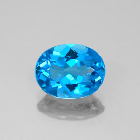 Topazio naturale blu da 2,25 ct, taglio ovale, VS