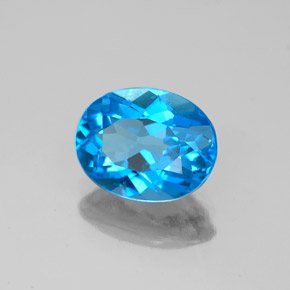 Topazio naturale blu da 2,25 ct, taglio ovale, VS