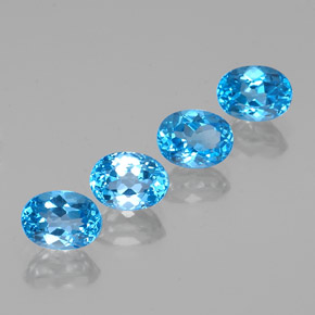Topazio naturale blu da 7,30 ct, taglio ovale, VVS-VS
