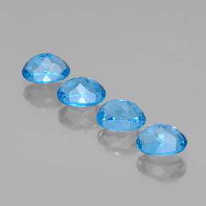 Topazio naturale blu da 7,30 ct, taglio ovale, VVS-VS