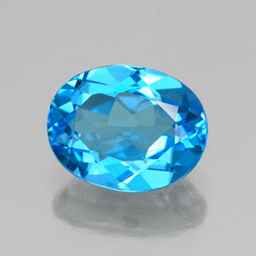 Topazio naturale blu da 2,18 ct, taglio ovale, VS
