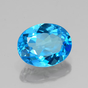 Topazio naturale blu da 2,18 ct, taglio ovale, VS