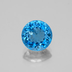 Topazio naturale blu da 2,34 ct, taglio rotondo, SI