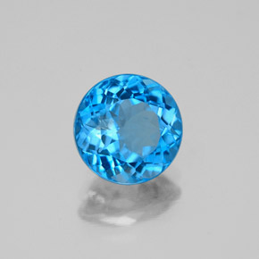 Topazio naturale blu da 2,34 ct, taglio rotondo, SI