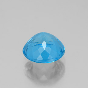 Topazio naturale blu da 2,24 ct, taglio rotondo, VVS