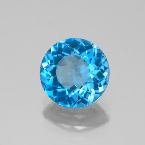 Topazio naturale blu da 2,11 ct, taglio rotondo, VS