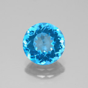 Topazio naturale blu da 2,11 ct, taglio rotondo, VS