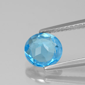 Topazio naturale blu da 1,58 ct, taglio rotondo, VS