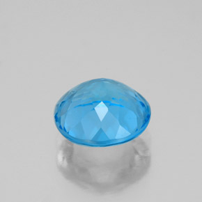 Topazio naturale blu da 2,15 ct, taglio rotondo, VVS-VS