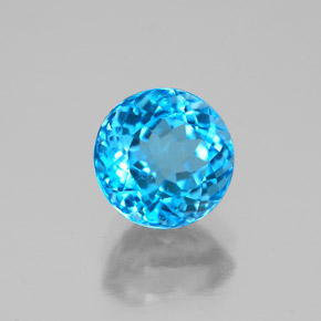 Topazio naturale blu da 1,94 ct, taglio rotondo, VS
