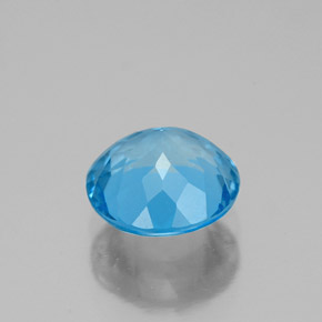 Topazio naturale blu da 2,12 ct, taglio rotondo, VVS-VS