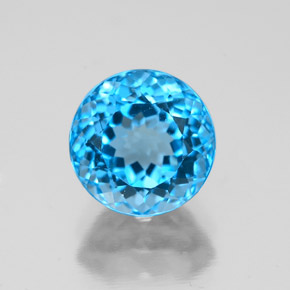 Topazio naturale blu da 2,78 ct, taglio rotondo, VVS
