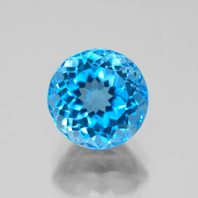 Topazio naturale blu da 2,92 ct, taglio rotondo, VS