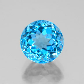 Topazio naturale blu da 2,85 ct, taglio rotondo, VS