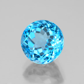 Topazio naturale blu da 2,85 ct, taglio rotondo, VS