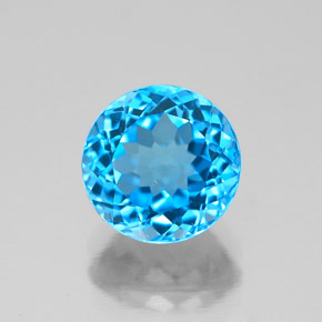 Topazio naturale blu da 2,63 ct, taglio rotondo, VS