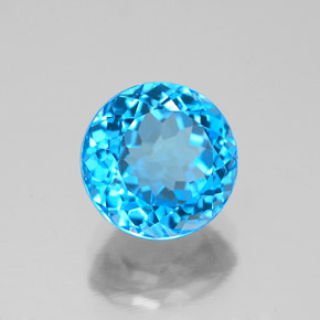 Topazio naturale blu da 2,63 ct, taglio rotondo, VS