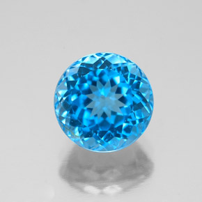 Topazio naturale blu da 2,78 ct, taglio rotondo, VS-SI
