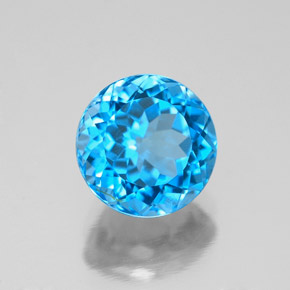 Topazio naturale blu da 2,78 ct, taglio rotondo, VS-SI