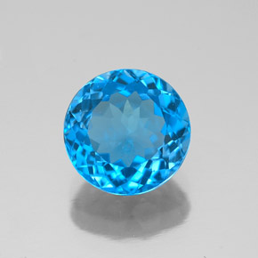 Topazio naturale blu da 2,54 ct, taglio rotondo, VVS